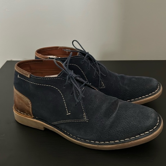 Steve Madden Blue Leather Hendrick Ankle Chukka Size 8 - Picture 10 of 11